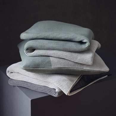 Viseu Cotton Blanket aloe green & ivory & green grey, 100% cotton