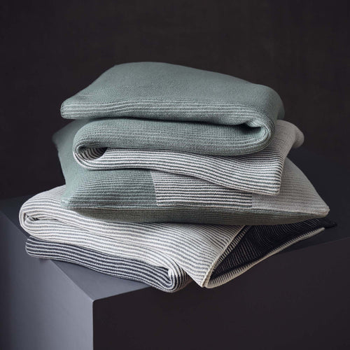 Viseu Cotton Blanket in aloe green & ivory & green grey | Home & Living inspiration | URBANARA
