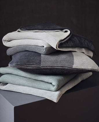 Viseu Cotton Blanket off-white & light grey & dark grey, 100% cotton