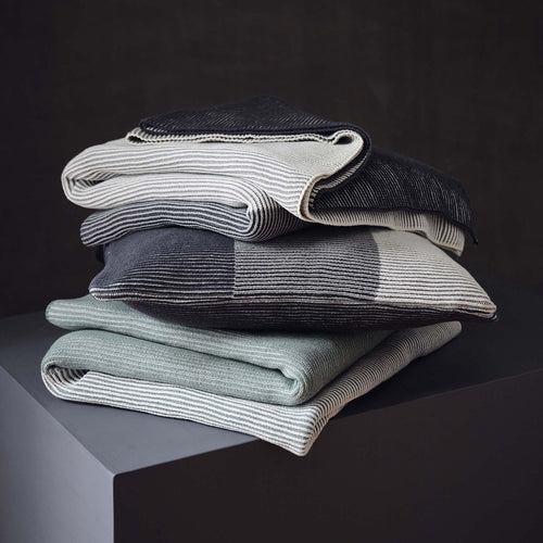 Viseu Cotton Blanket in off-white & light grey & dark grey | Home & Living inspiration | URBANARA