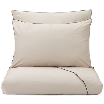 Vitero Duvet Cover natural & black, 100% combed cotton