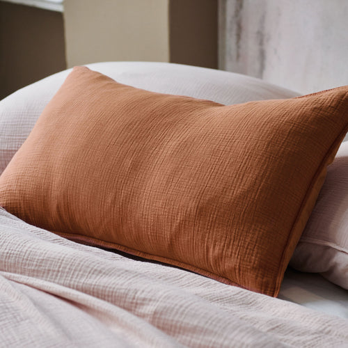Manisa cotton muslin Bed Linen in terracotta | Home & Living inspiration | URBANARA