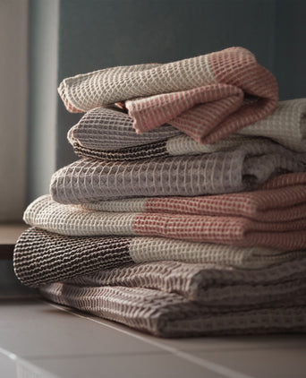 Kotra Towel Collection dusty pink & natural & grey, 50% linen & 50% cotton