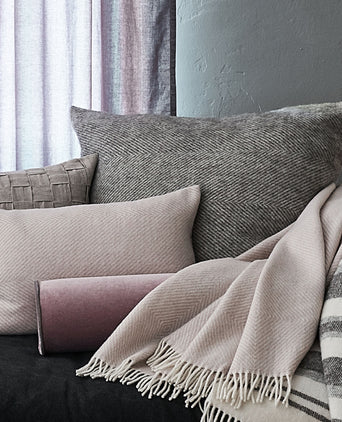 Gotland cushion cover, grey & cream, 100% wool & 100% linen