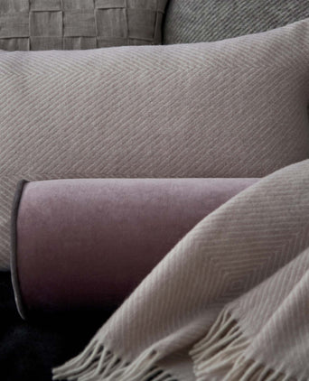 Suri cushion, blush pink & grey, 100% cotton