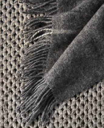 Saldus Wool Blanket grey & cream, 100% new wool