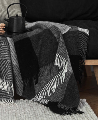 Salos blanket, grey, 50% alpaca wool & 50% lambswool