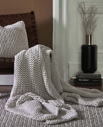 Neiva blanket, off-white melange, 100% cotton