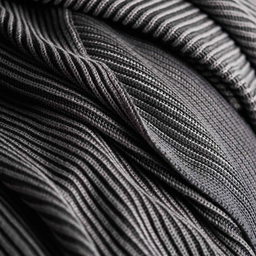 Azoia blanket, dark grey & grey, 100% organic cotton | URBANARA cotton blankets