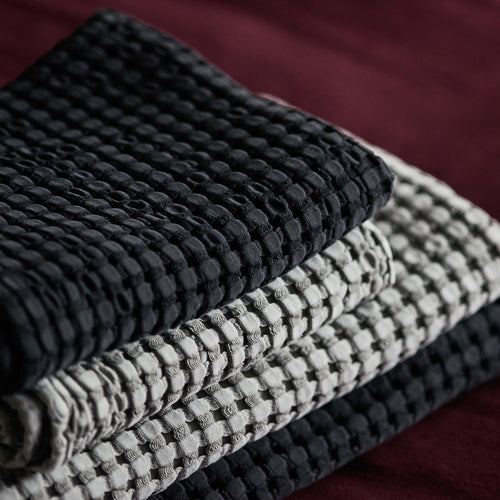 Veiros Towel charcoal, 100% cotton | URBANARA cotton towels