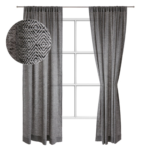 Zarasai Linen Curtain black & white, 100% linen