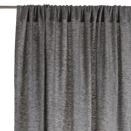 Zarasai Linen Curtain black & white, 100% linen | URBANARA napkins