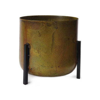 Zaroli Plant Pot brass & mustard & black, 100% metal