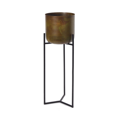 Zaroli Planter brass & mustard, 100% metal | URBANARA living accessories