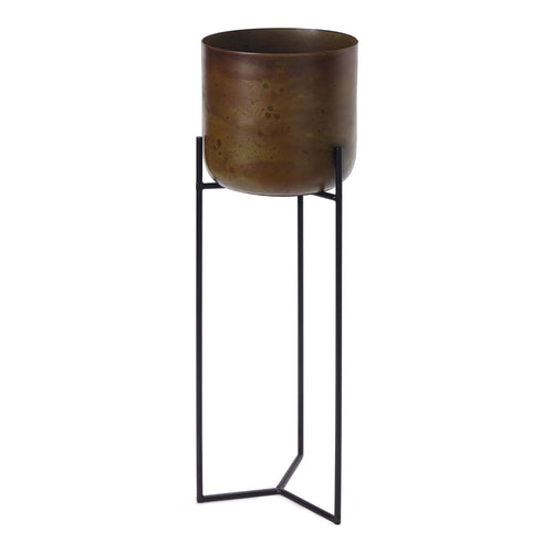 Zaroli Planter brass & mustard, 100% metal | URBANARA living accessories