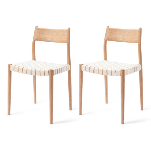 Zenica Dining Chair (Set of 2) [Light Oiled Oak & Natural white]