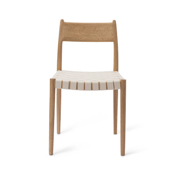Dining Chair Zenica Light Oiled Oak & Natural white, Oak wood & 100% Cotton canvas