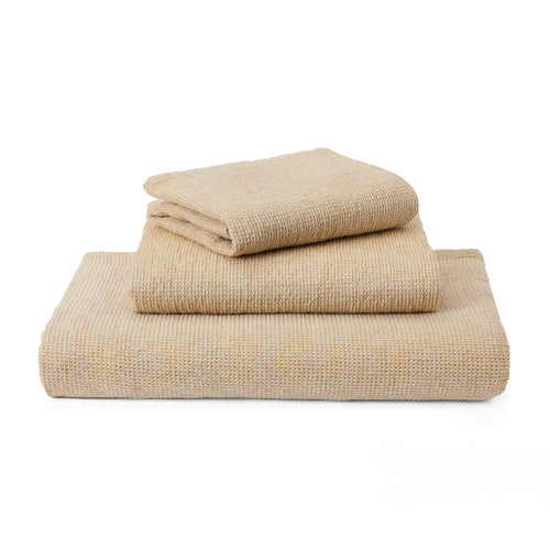 Arneiro Flannel Towel [Pale Ochre & Natural]