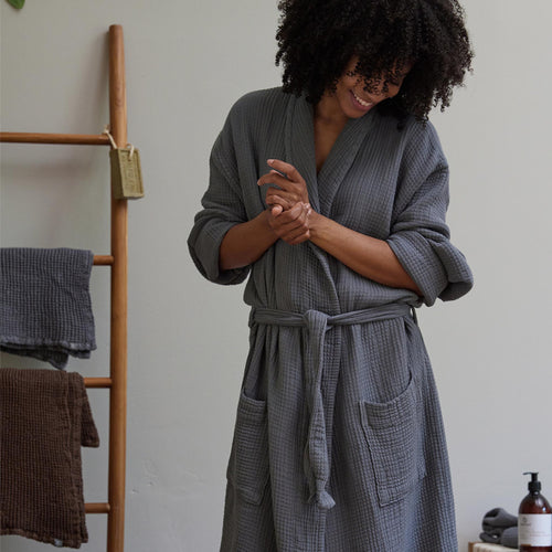 Ovelha Linen towel [Charcoal]