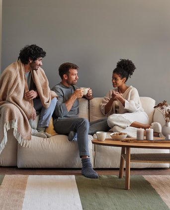 Kinna Merino Blanket [Conker & Natural white]