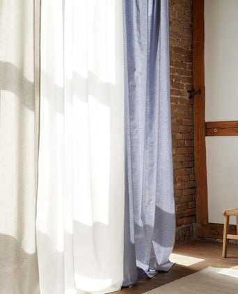 Solana Cotton Curtain (Set of 2) [Light grey blue]