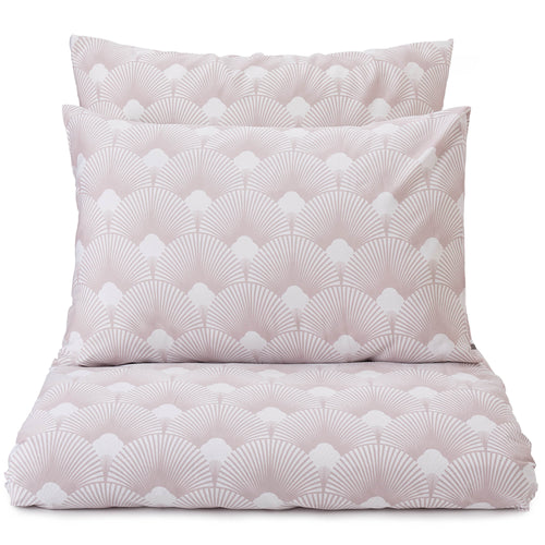 Zamora pillowcase, white & powder pink, 100% cotton