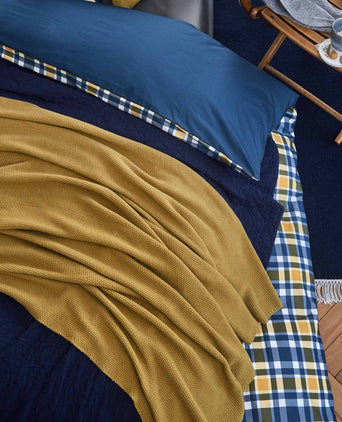 Antua Cotton Blanket bright mustard, 100% cotton