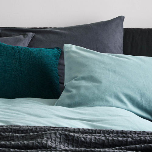 Montrose Flannel Bed Linen green grey, 100% cotton | URBANARA flannel bedding